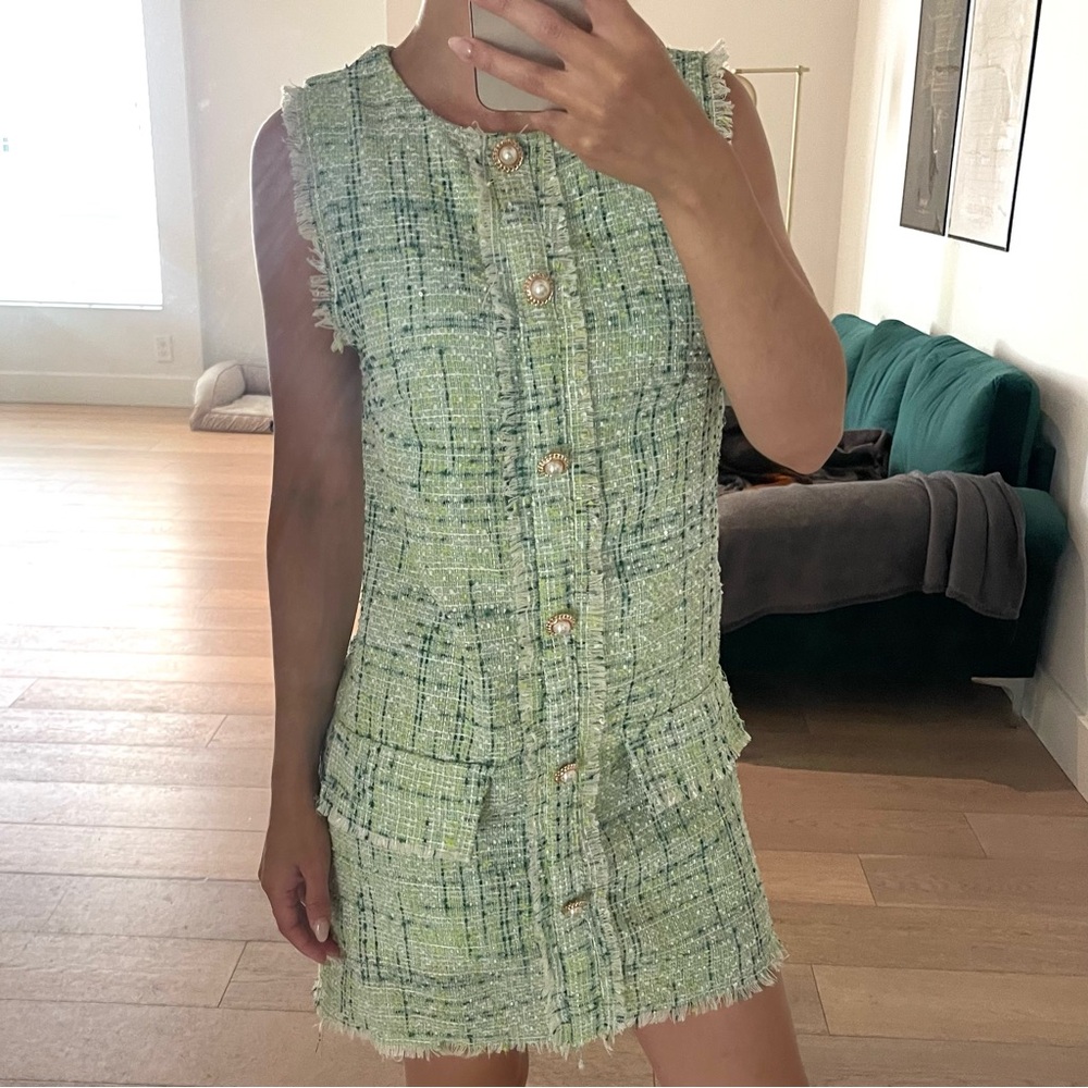 Green Tweed Dress